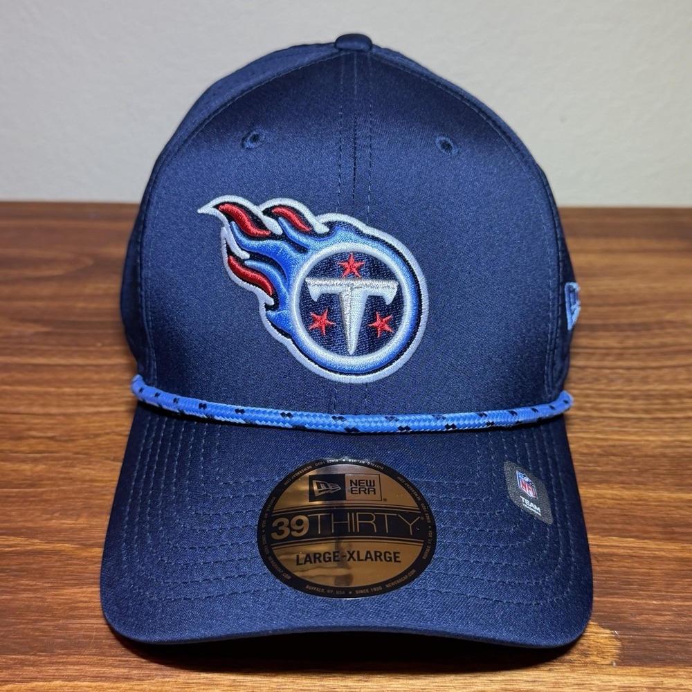 New Era Tennessee Titans 39Thirty Navy Rope Flex Fit Cap Hat Size L/XL NEW